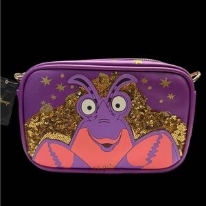 Buckle-Down Mulan Purple and Gold Crossbody Bag